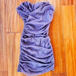 Lavender Ruffled Strapless Mini Dress